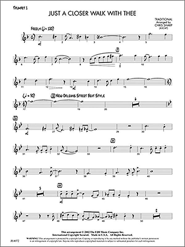 Just a Closer Walk with Thee (j/e score)