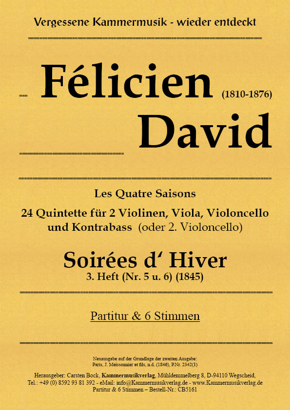 Soirées d? Hiver 3. Heft (Nr. 5 u. 6) (1845)