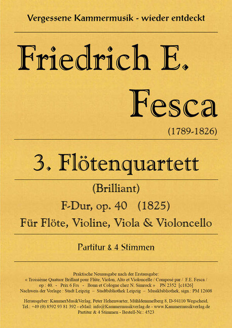 Flötenquartett Nr.3 F-Dur, op.40