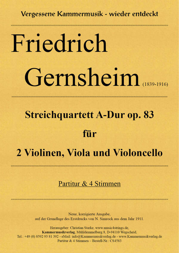 Streichquartett A-Dur op. 83