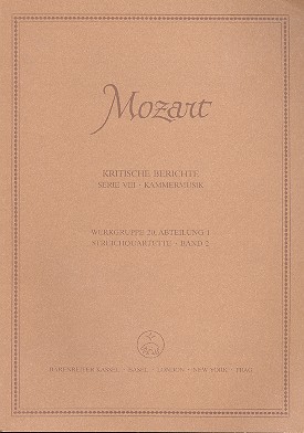 Kritischer Bericht zu Streichquartette Band 2