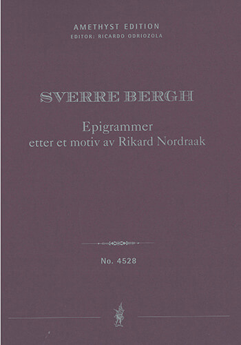 Epigrammer etter et motiv av Rikard Nordraak, String Quartet no. 2 (first print, score & parts)