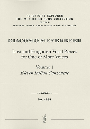 Lost and Forgotten Vocal Pieces for One or More Voices / Volume 1: Eleven Italian Canzonette (first