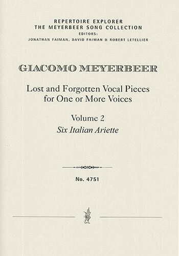 Lost and Forgotten Vocal Pieces for One or More Voices / Volume 2: Six Italian Ariette (first print)