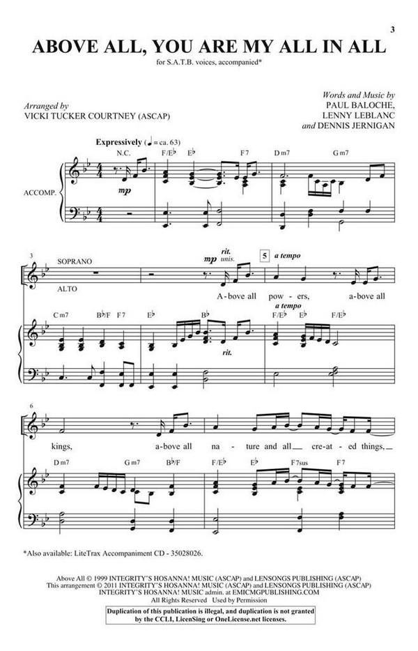 Above All, You Are My All In All