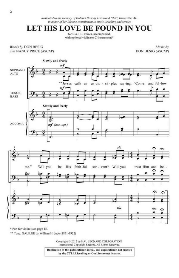 Let His Love Be Found in You