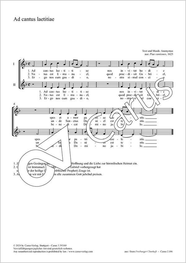 Ad cantus laetitiae
