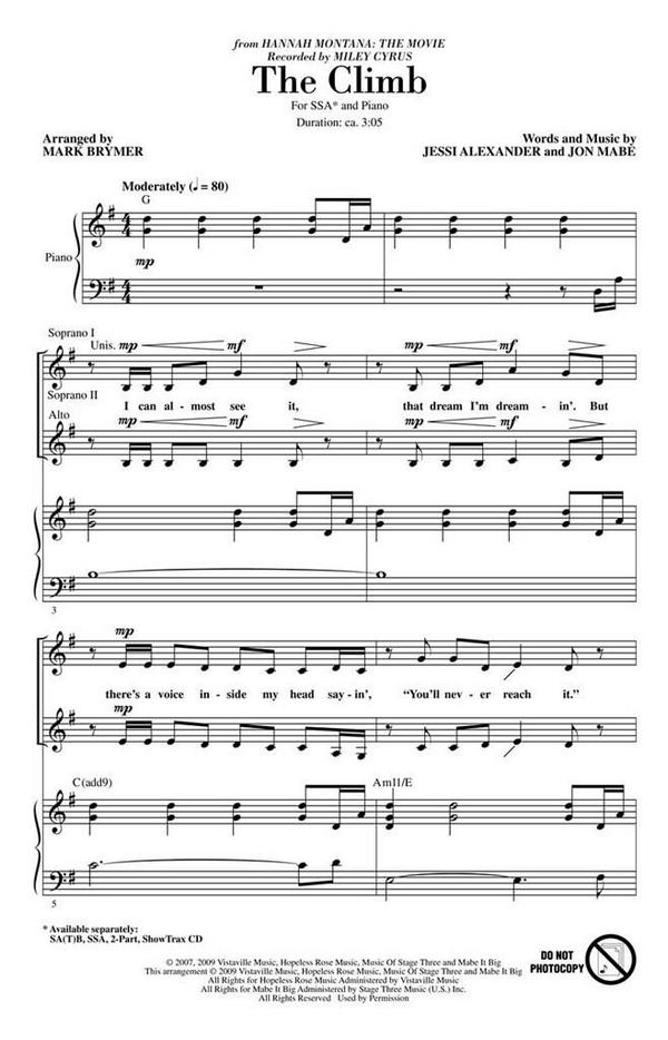 The Climb for female chorus