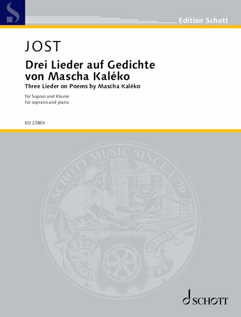3 Lieder auf Gedichte von Mascha Kaléko