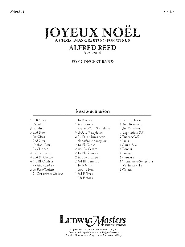 Joyeux Noel (c/b score)