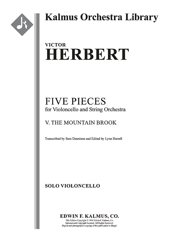 Five Pieces for Vc/Orch V (cello part)