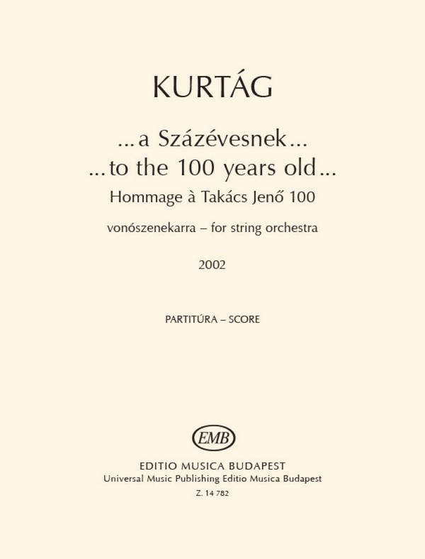 To the 100 years old -Hommage a Takács Jeno 100