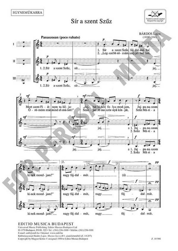 Sir a szent Szuz- Gyászba borult Isten csillagvára