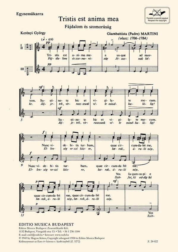 Tristis est anima mea - Fájdalom és szomorúság
