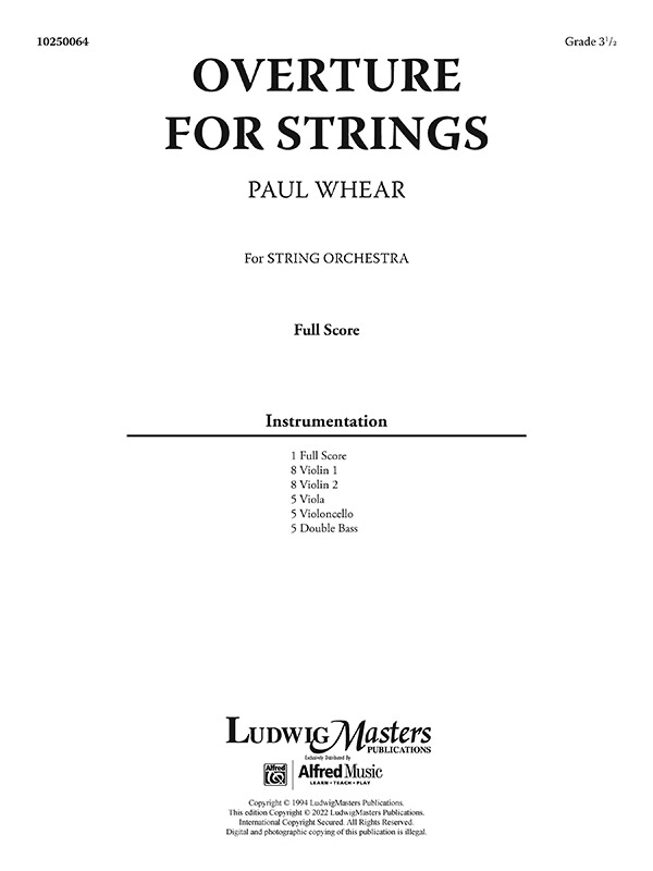 Overture For Strings (s/o sc)