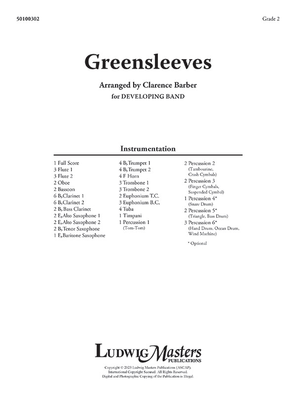 Greensleeves (c/b sc)