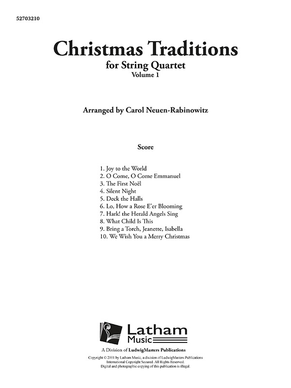 Christmas Traditions Vol 1 (str 4tet sc)