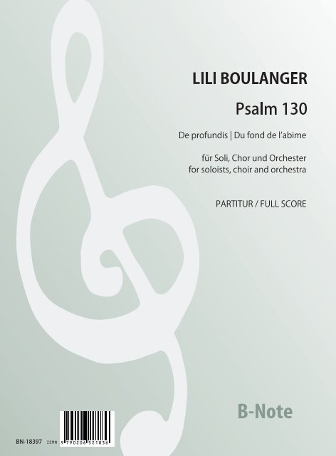 Psalm 130 ? Du fond de l?Abime (De profundis) für Chor und Orchester (Partitur)