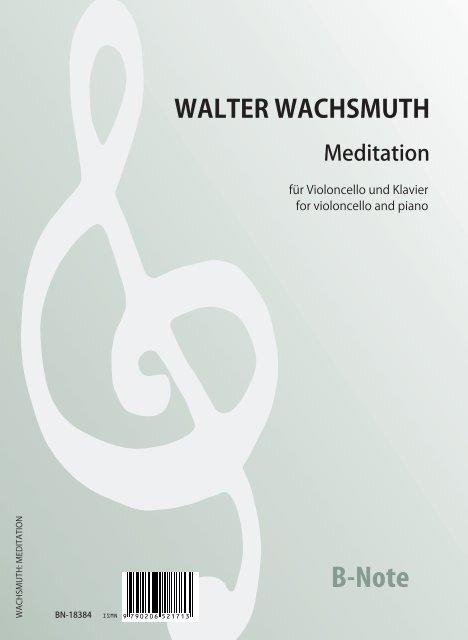 Meditation für Violoncello und Klavier