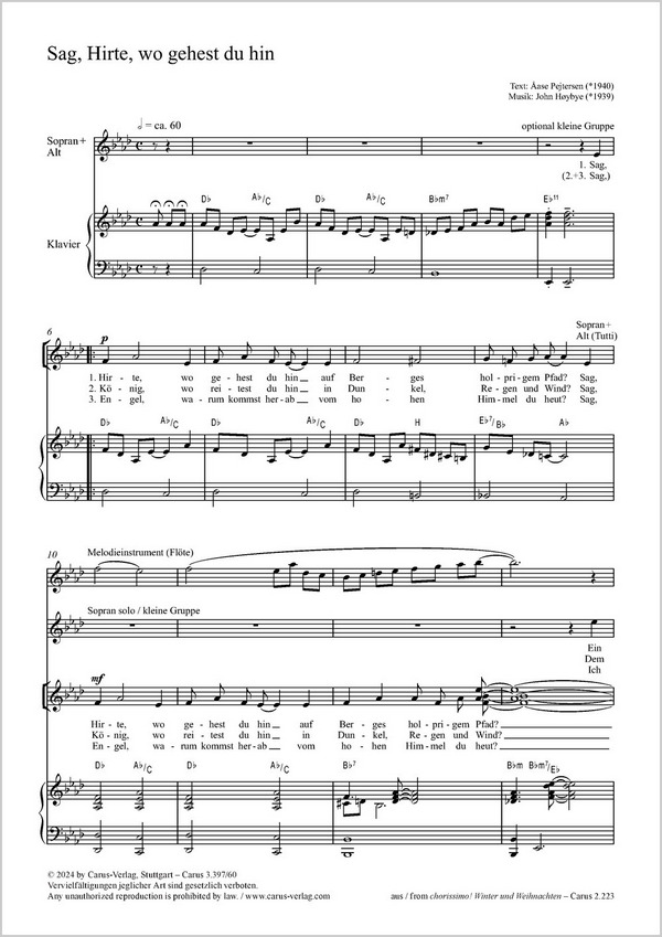 Sag, Hirte, wo gehest du hin
