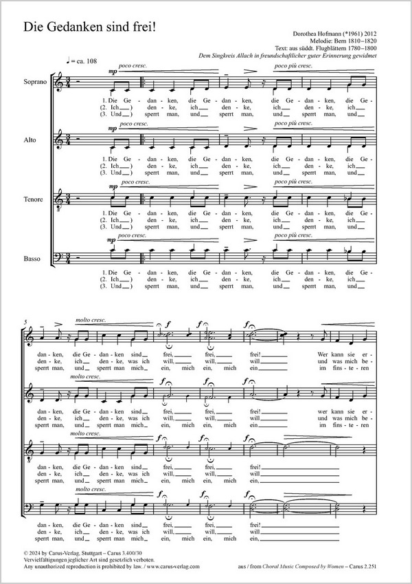 Die Gedanken sind frei!