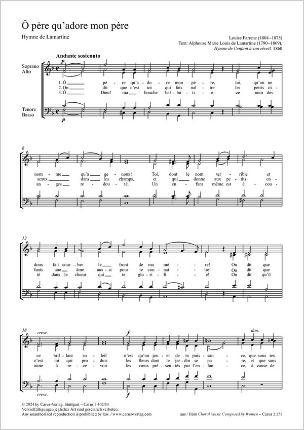 O père qu'adore mon père (Hymne de Lamartine)