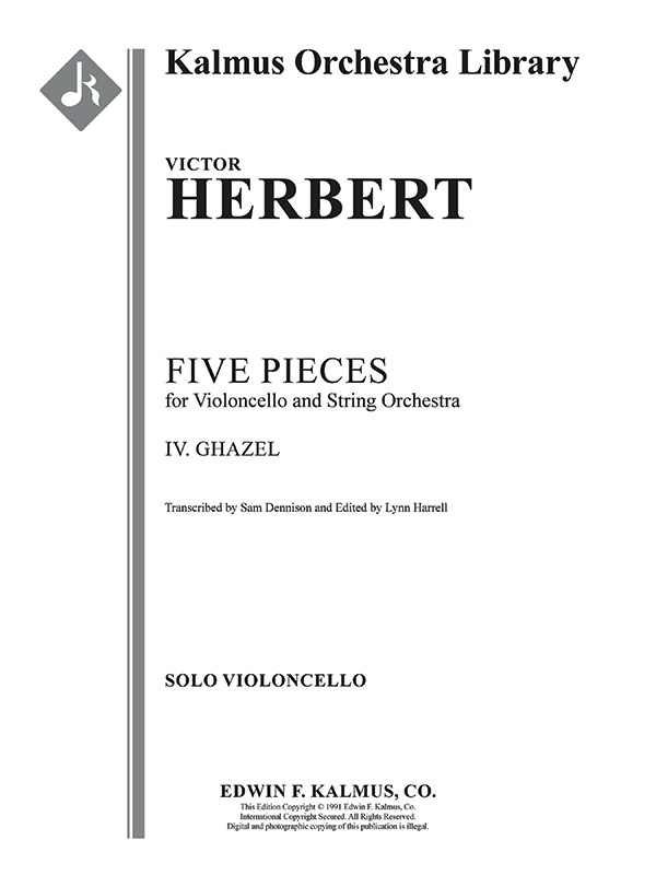 Five Pieces for Cello/Orch (cello solo)