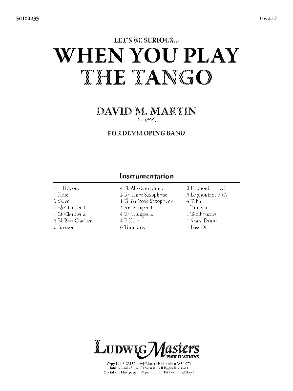 When You Play the Tango (c/b sc)