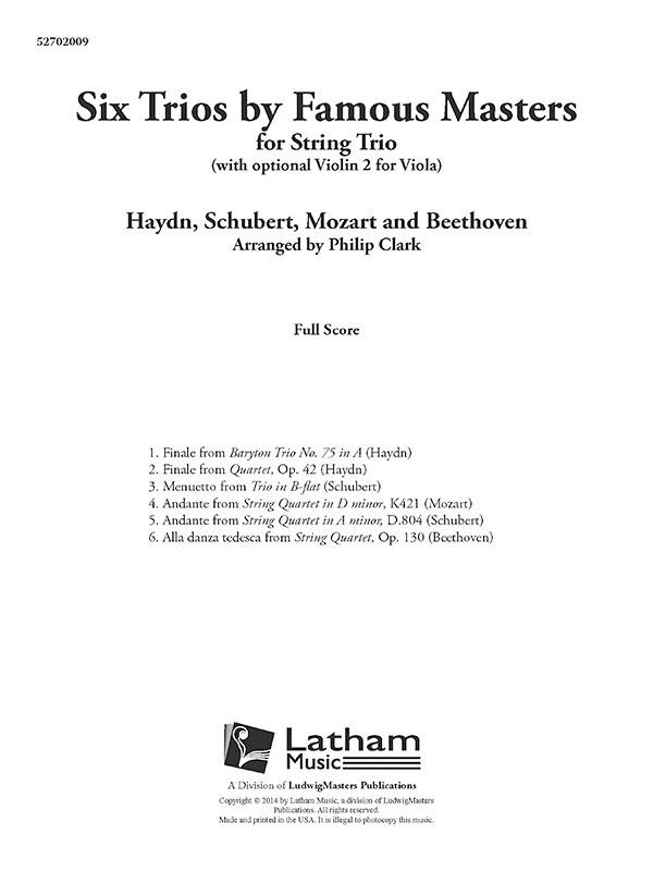 Six Trios by Famous Masters