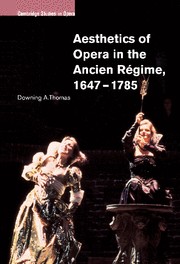 Aesthetics of Opera in the Ancien Régime, 1647?1785