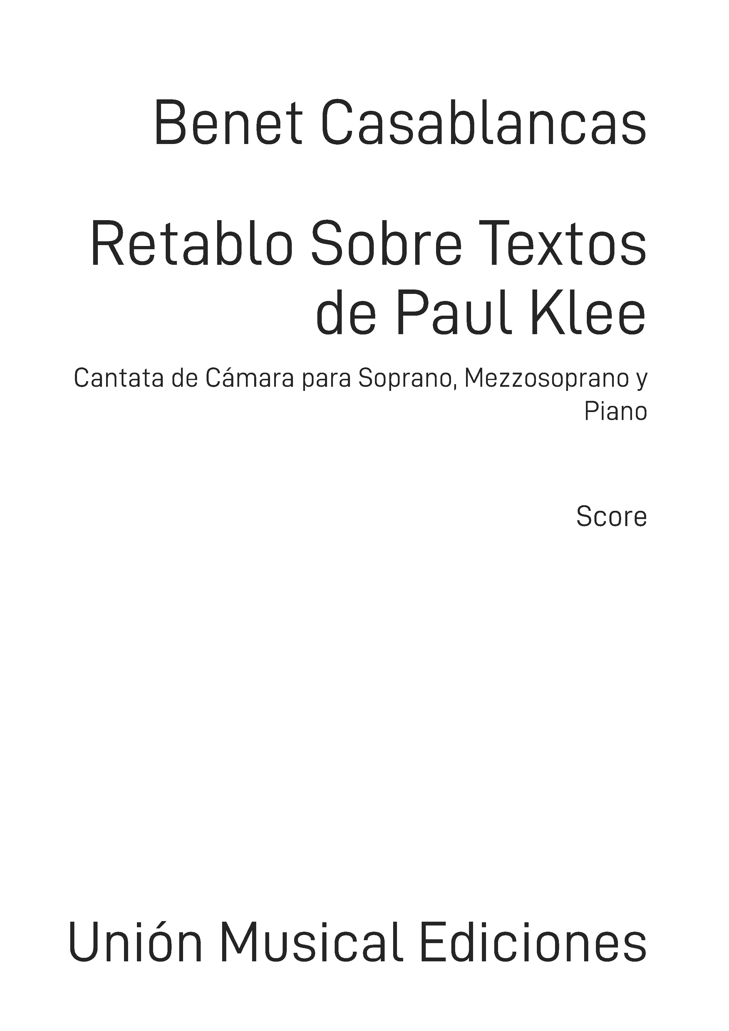 Retablo sobre textos de Paul Klee