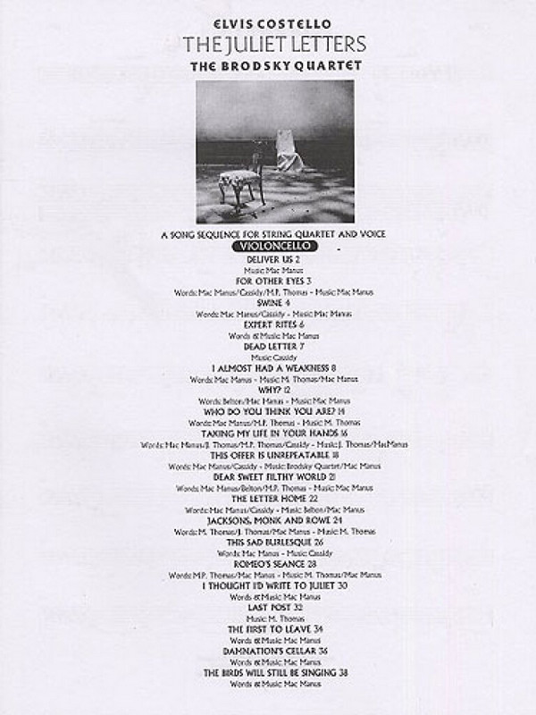 The Juliet Letters for voice and string quartet