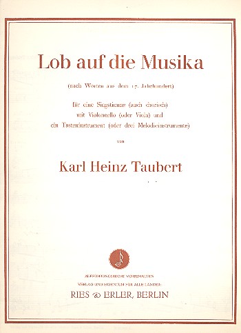 Lob auf die Musika für Gesang (Chor), Violoncello