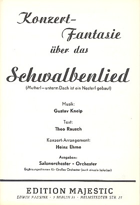 Schwalbenlied: für Salonorchester