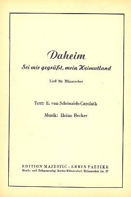 Daheim (Sei mir gegrüßt, mein Heimatland)