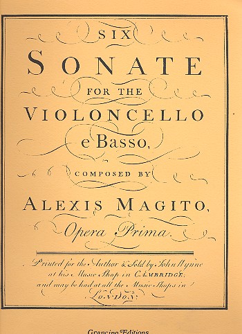 6 Sonatas for violoncello e bc