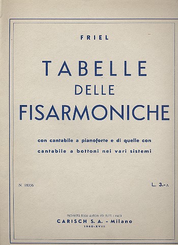 Tabelle delle Fisamoniche für Knopfakkordeon