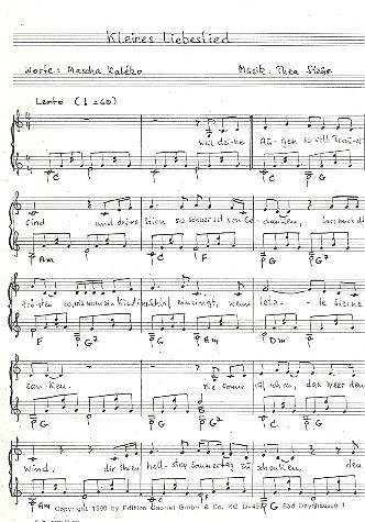 Kleines Liebeslied für Melodinstrument in C