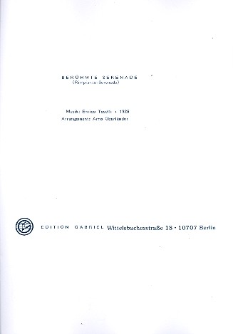 Berühmte Serenade: für Combo
