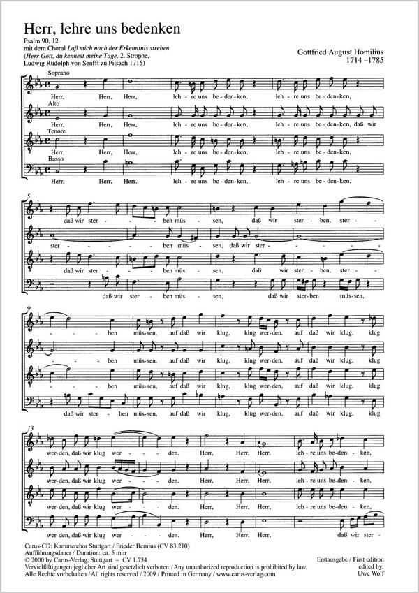 Herr lehre uns bedenken