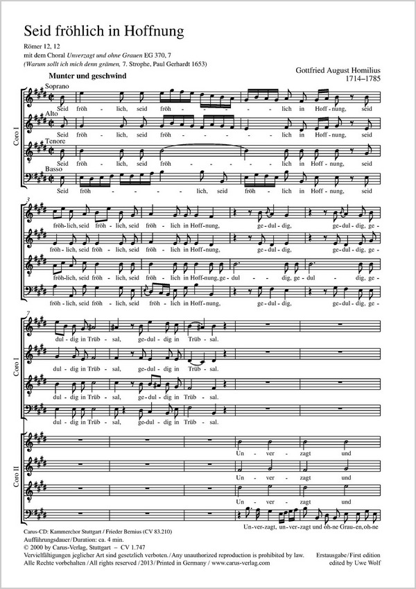 Seid fröhlich in Hoffnung