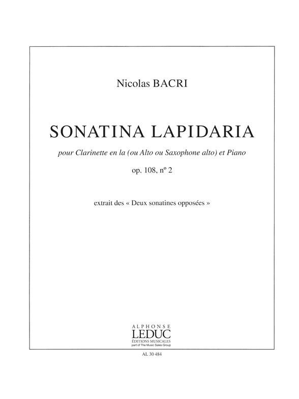Sonatina lapidaria op.108 no.2 pour clarintette