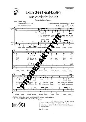 Doch dies Herzklopfen das verdank ich dir