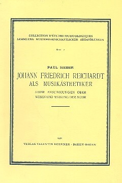 Johann Friedrich Reichardt als Musikästhetiker