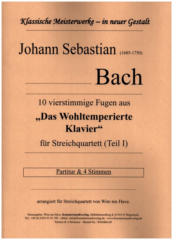 10 vierstimmige Fugen aus "Das Wohltemperierte Klavier" Band 1