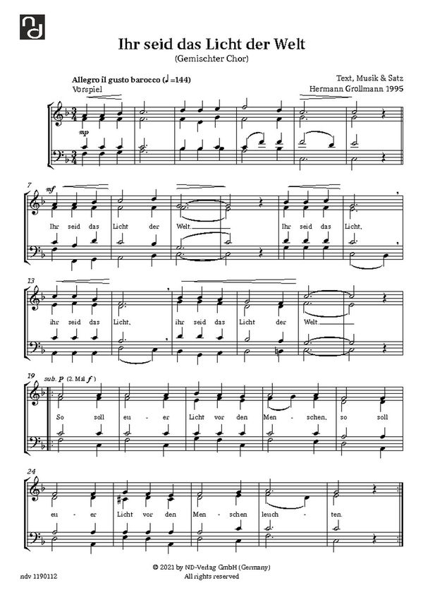 Ihr seid das Licht der Welt