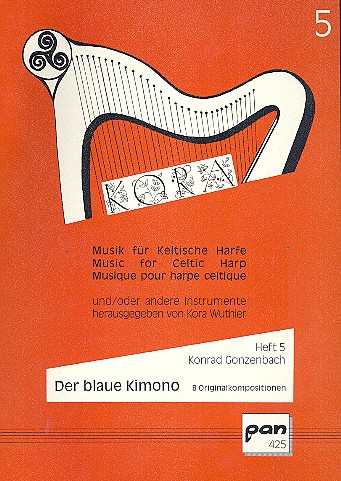 Der blaue Kimono für keltische Harfe