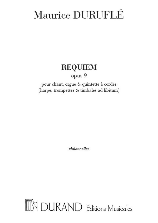 Requiem op.9 pour chant,