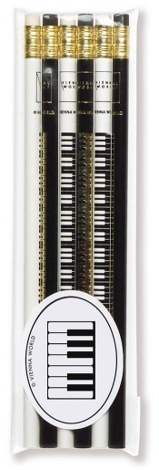 Bleistiftset Tastatur Schwarz - Weiss (6 Bleistifte)