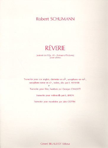 Reverie op.15 pour violon (fl, alto, saxophone en